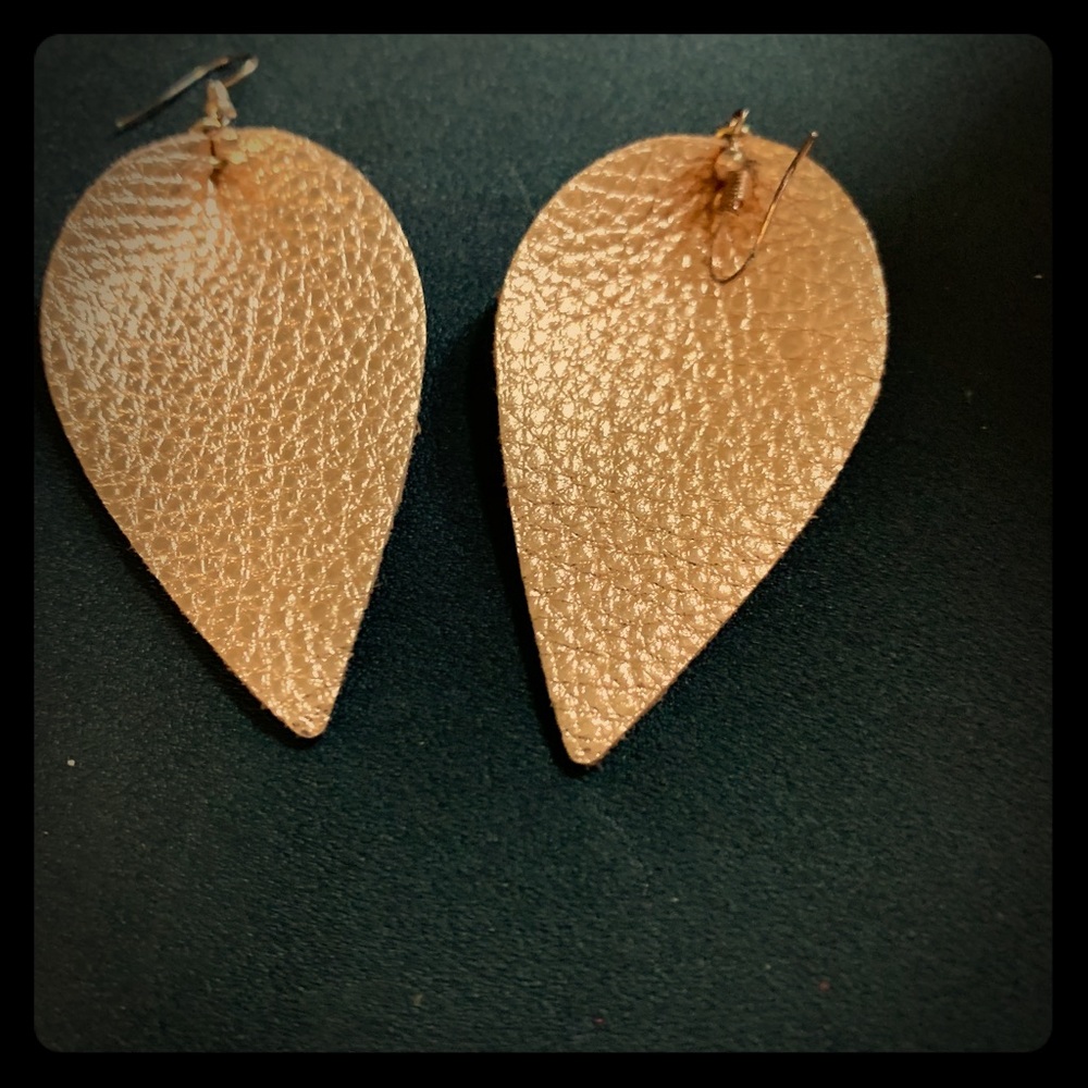 Large leather earrings